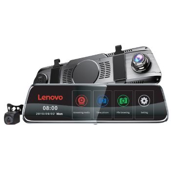 Oglinda cu DVR Lenovo ecran de 9.66" Camera fata si spate FHD 1080p unghi 170